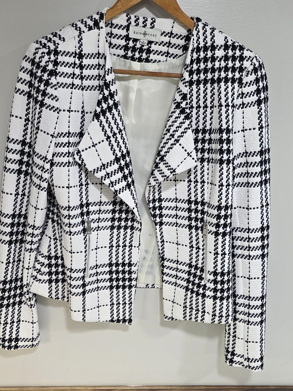 Kate Spade Black & White Plaid Women's Blazer